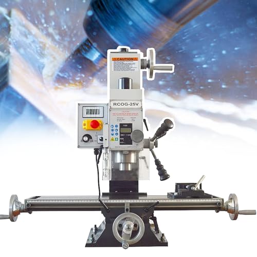 Lakenbroade Benchtop Mini Milling Drilling Machine R8 Mill Drill Machine Precision Powerful Drill Mill Machine Micro Feed 50-2250rpm 1100W Metalworking Milling Machine for Professionals&Hobbyists