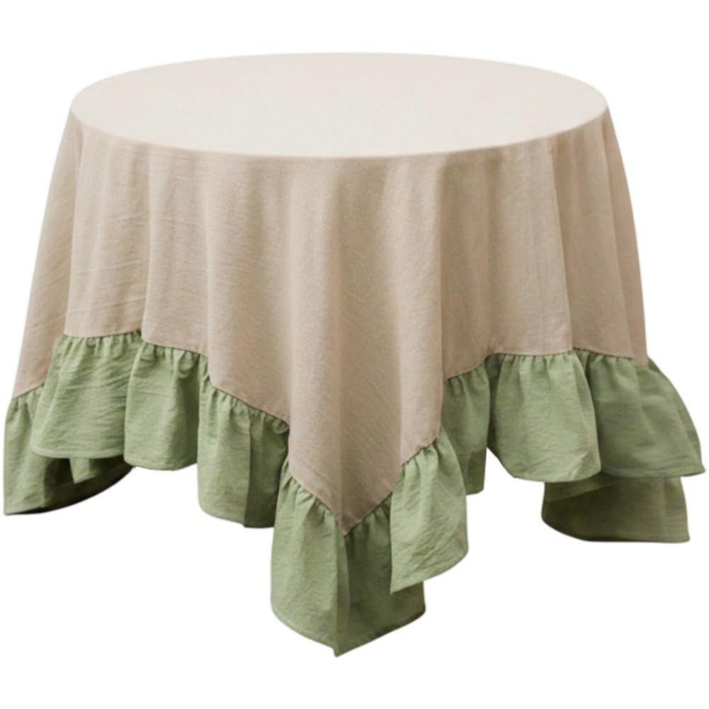 Nappe ronde lavable occultante pour cacher les pieds de table en cuisine