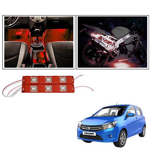 Vheelocityin 6 LED Custom Cuttable Red Car LED Light for Interior