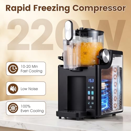 Image of COSTWAY Slushie Machine for Home, 68 oz Frozen Drink & Slushy Machine, 4 Presets, LED Display, Auto Cleaning, Soft Serve Ice Cream Maker for Frozen Margaritas Milkshake Cocktail, No Ice Needed, Black
