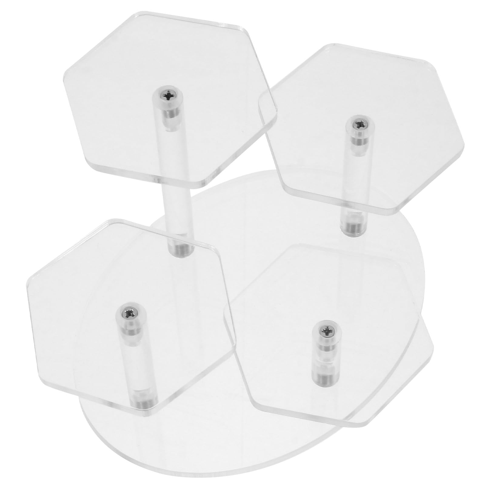 Expositor de Figuras y Porta Joyas de Acrílico Transparente Diseño Escalonado de 4 Niveles para Display y Almacenamiento Hogar