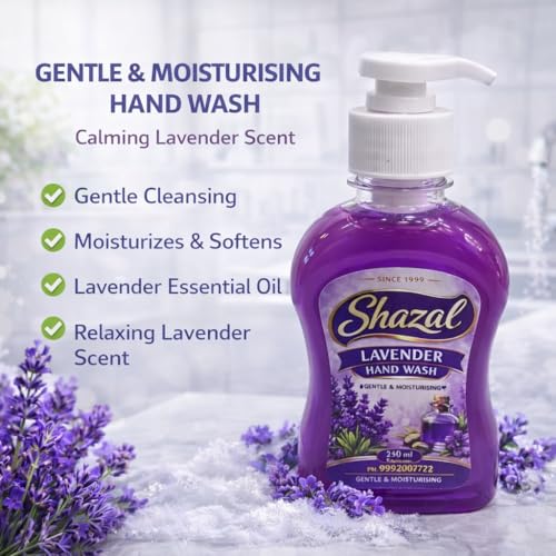 Image of Lavender Hand Wash | Liquid Hand Soap with Lavender Fragrance | Pump Bottle | 250 ml pack of 4