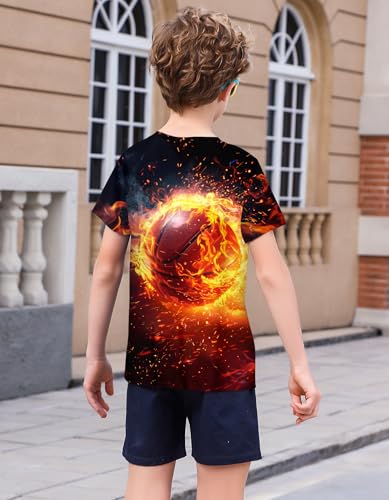 Image of 3D Graphic Short Sleeve Shirts Boys Girls Cool T-Shirt Unisex Novelty Tees for 7-12 Years Teens