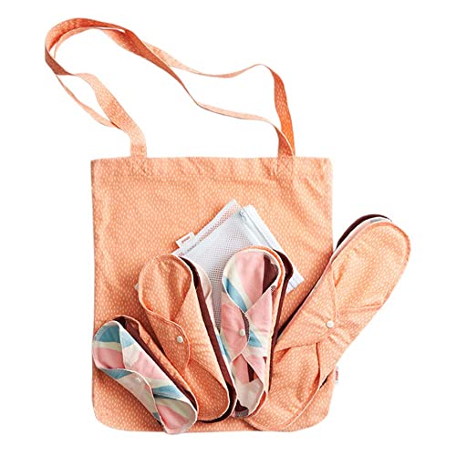 IMSEVIMSE Start Kit, Damenbinden, Bio-Baumwolle, Orange Sprinkle, 13-teilig