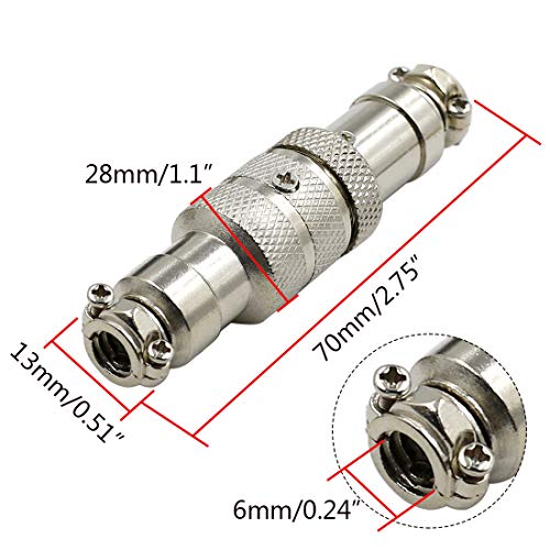 Conector de aviación GX16-3P metálico 3 pines impermeable miniatura 2
