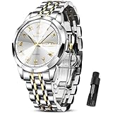 OLEVS Orologio da uomo di lusso orologi da uomo (argento/oro/blu/nero) (diamante/numeri romani/numeri arabi) orologi quadrante in acciaio inossidabile orologio data impermeabile vestito casual reloj