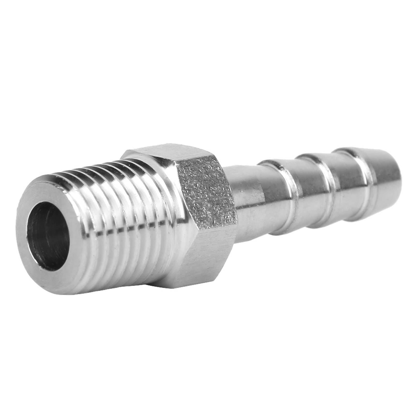 Cocoarm Conector Macho BSPT de Acero Inoxidable Conector de Acoplamiento Rápido con Junta de Púas para Equipos Neumáticos Material 304 de 1/4 pulg. Resistencia a Altas Temperaturas (BSPT1/4-8mm)