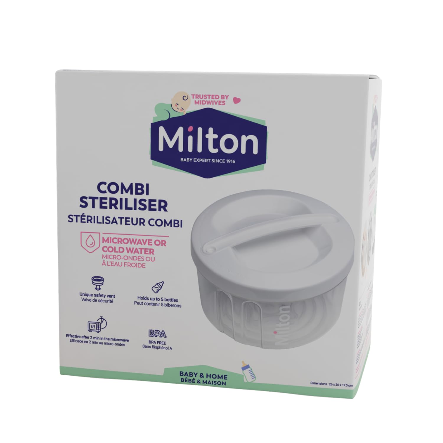 Milton Combi Microwave And Cold Water Steriliser (White) , 26 X 26 X 16 cm