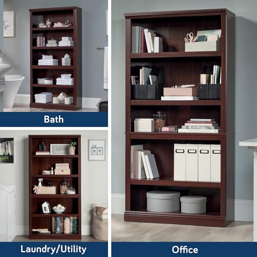 Sauder Miscellaneous Storage 5-Shelf Bookcase/ Book shelf, Select Cherry finish - Image 6