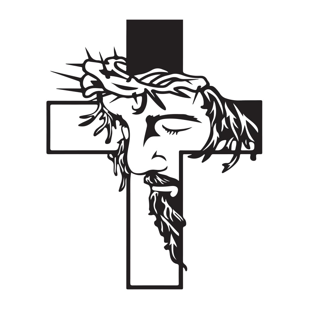 Croix de Jésus autocollant mural spirituel pour nourrir la foi et l'espoir en famille