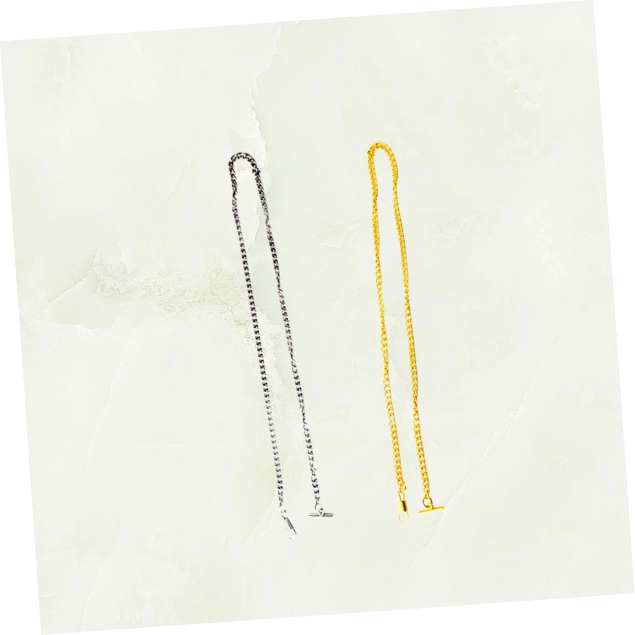 6pezzi Catena Per Orologio Da Tasca Metallo Catene Creative Forma Di t Per Jeans e Accessori Per Abbigliamento e Argento