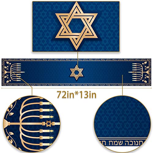 Hanukkahtablerunnerchanukahmenorahstarofdavidjewishfestivalholidaypartykitchendininghomedecoration13x72  Urban Country Home Decor Hanukkah table runner chanukah menorah star of david jewish festival holiday party kitchen dining home decoration 13 x 72  urban country home decor
