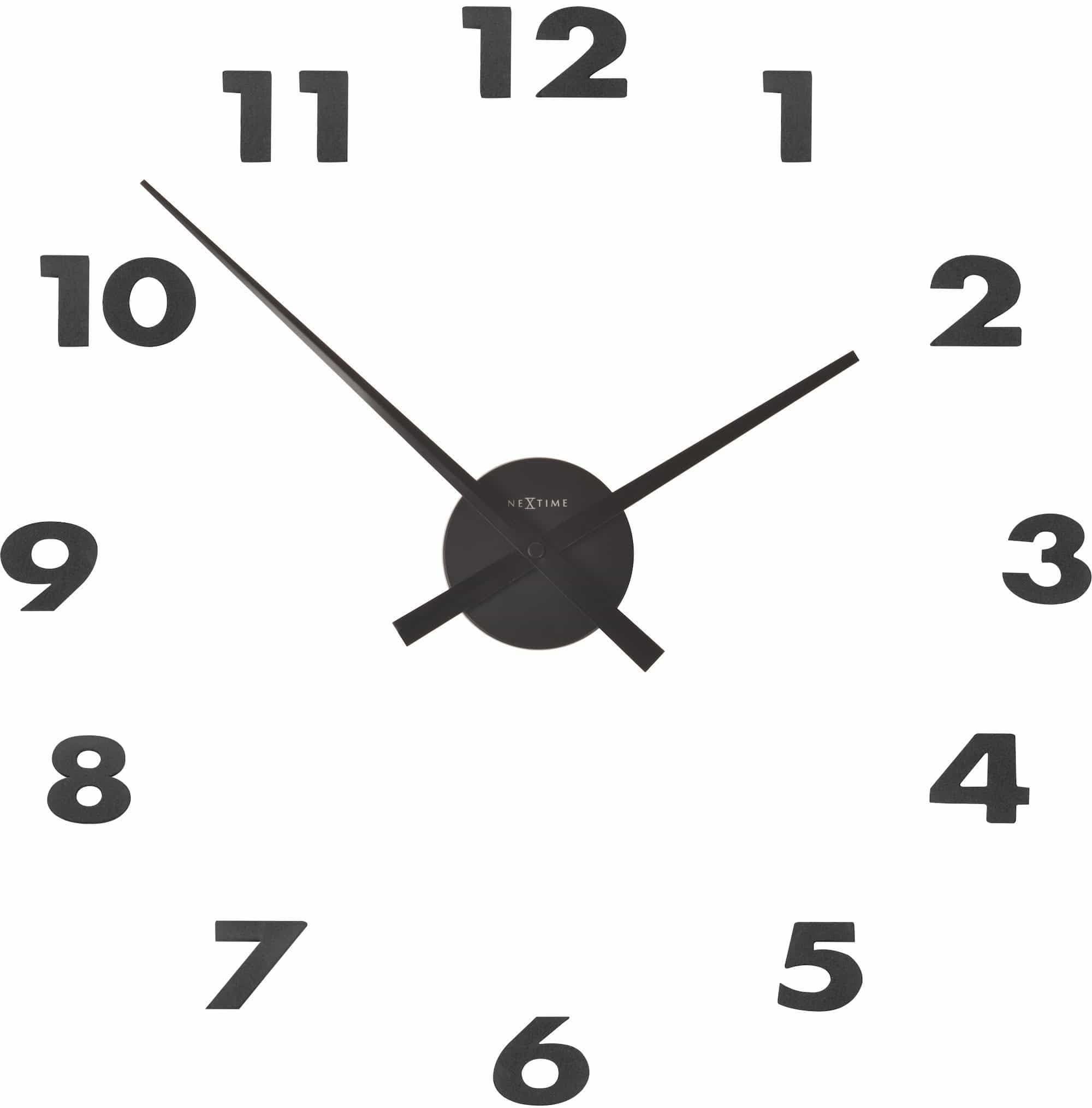 Horloge aiguilles géantes NeXtime 3074zw mécanisme silencieux Eva foam noir