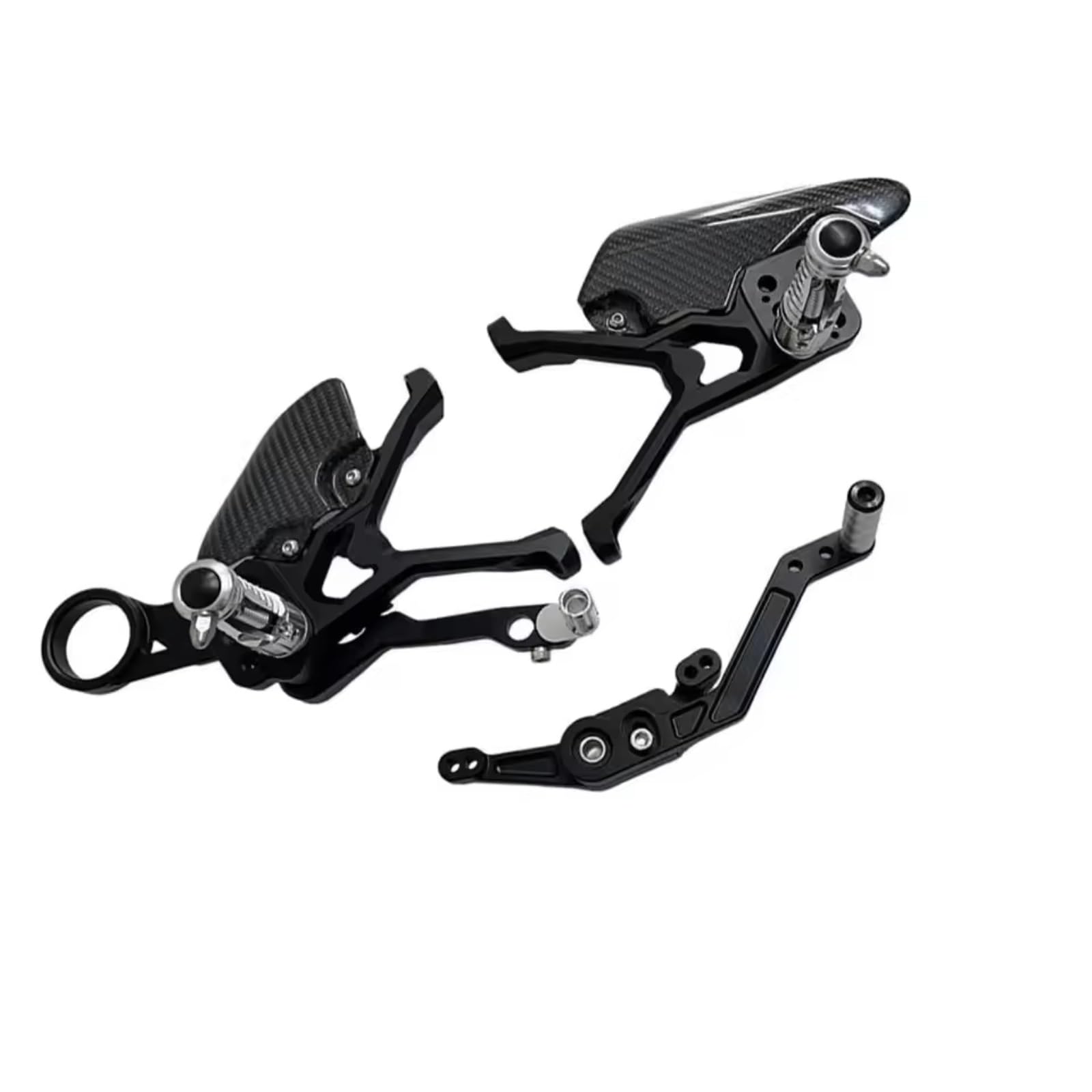 Compatible con S1000RR 2019-2026 para M1000RR 2020-2026 Motocicleta Ajustable Tablero De Fibra De Carbono Juego Trasero Pedal De Clavijas