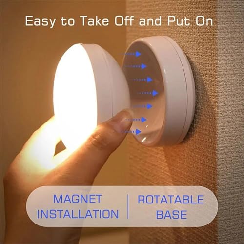 Applique murale rechargeable PIR 360° sans fil blanche - 5