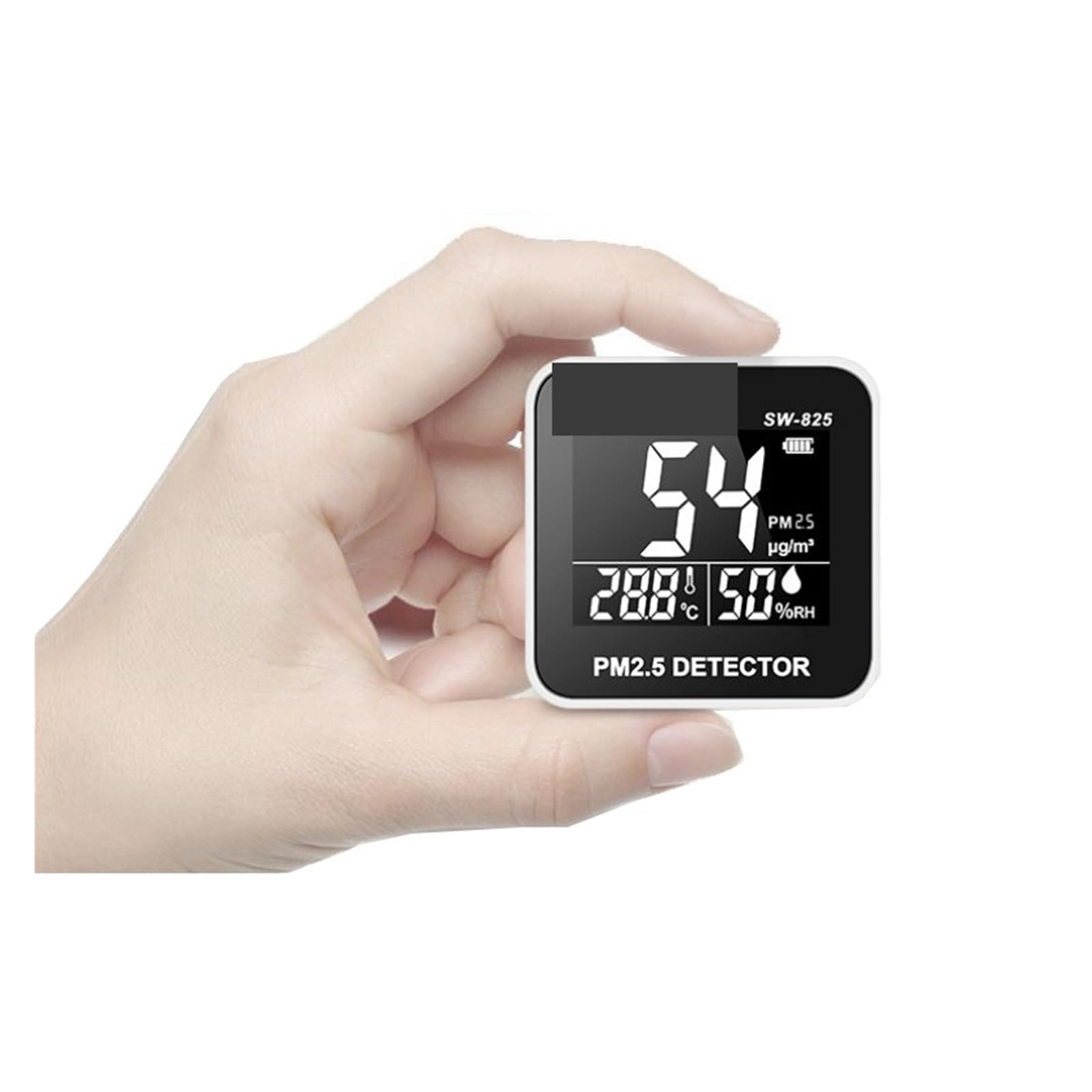 Monitor jakości powietrza, SW-825 Cyfrowy detektor PM2.5 0-500ug/m³ Mini przenośny PM 2 5 Czujnik jakości powietrza Miernik temperatury i wilgotności