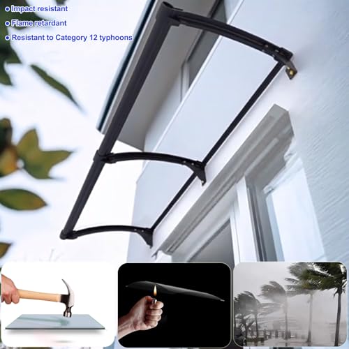 Auvent moderne en polycarbonate abri transparent de fenêtre