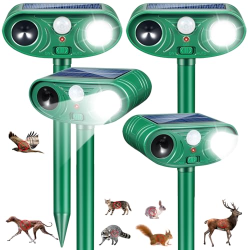 2026 Sonic Fortress Pro Deer Repellent Devices Racoon Repellent Outdoor Squirrel Fortress Pro Animal Repeller Cat Deterrent with Motion Sensor& Light to Scare Bear Rabbit Skunk for Garden Yard(4)