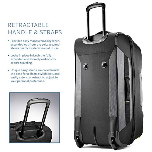 High Sierra Dells Canyon 28-Inch Wheeled Duffel Bag - Large Rolling Duffel Bag - Travel Duffel Bag with Wheels Mercury/Black/Glow