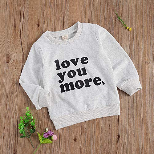 image for HILH Toddler Baby Boy Girl Crewneck Sweatshirt Top Newborn Love You Mo