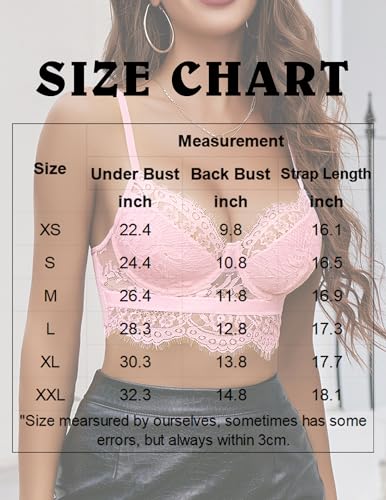 Image of Avidlove Lace Camisole for Women Floral Lace Bralette Tank Top (Pink Medium)