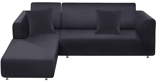 Couch Cover L Shape Sectional Sofa Cover 2-Piece Soft Stretch