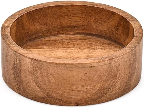 NIRMAN Snack Bowl Acacia Wood Set – 4 Small Wooden Bowls for Candy, Nuts, Dips & Decorative Display – Farmhouse Style Tableware (4" X 4" X 1.5")