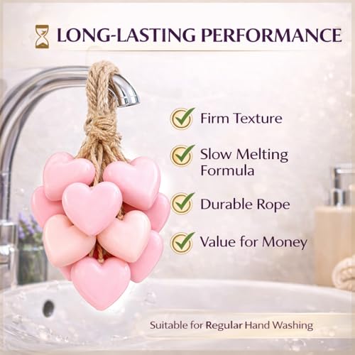HANDMADE HEAVEN CREATION Heart Shaped Grapes Hanging Soap 100g Pink - Image 3