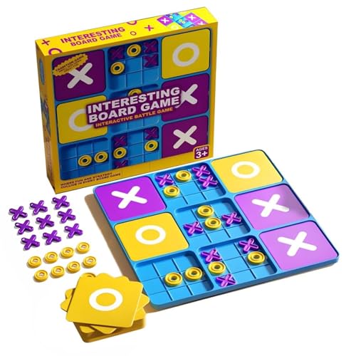 QingWing Juegos de para Niños, Juegos de Mesa Juguete Interactivo Portátil para Padres,Juego de Mesa Educativo Multicolor de Tres en Raya, Apto Niños a Partir de 3 Años