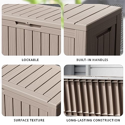 Image of 90 Gallon Waterproof Resin Deck Box, UV Resistant Outdoor Storage for Garden, Patio, Porch, Delivery（Black，80 Gallon）