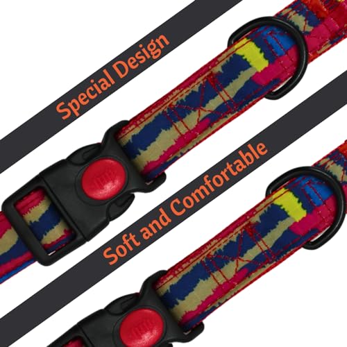 Image of Emily Pets Dog Collar with Safety Locking Buckle, Adjustable Soft Breathable Comfortable Nylon Pet Collar for Small, Medium Dogs and Cats (Color May Vary)