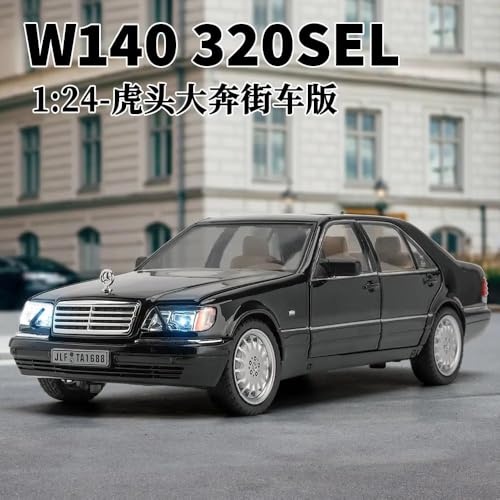 Image of 1:24 Marcedees Benz W-140 Vintage Diecast Metal Pull Back Car with 6 Openable Doors with Sound and Light Toy Decoration car Best Gift Toys for Kids 【Colors as Per Stock】