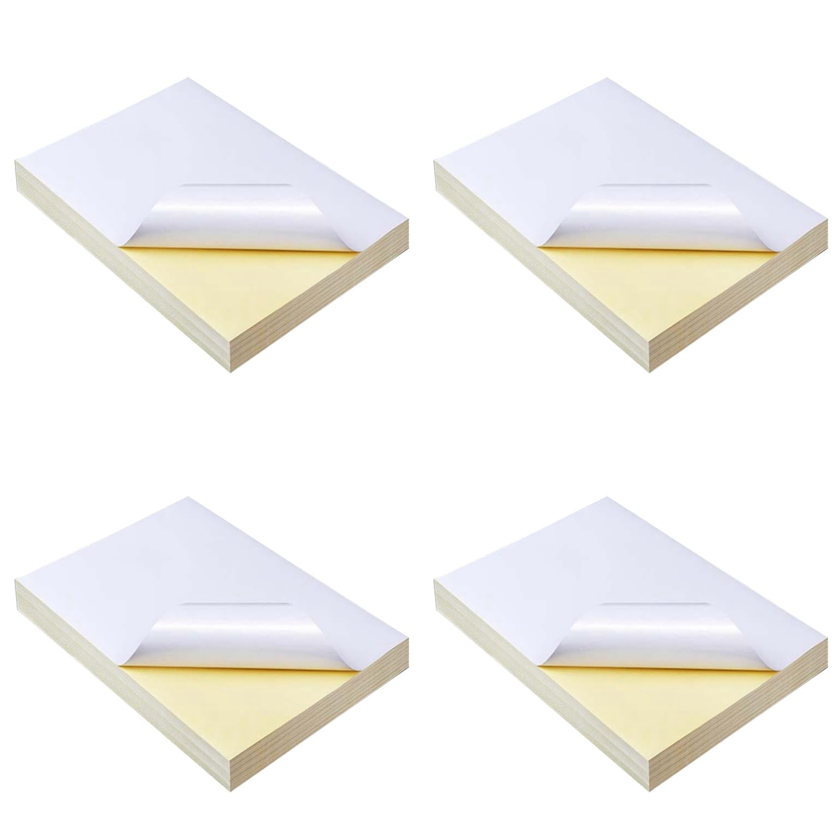 200 Hojas A4 Autoadhesivo Impermeable Etiqueta Adhesiva Papel de Superficie Brillante para Impresora de Inyección de Tinta Copiadora