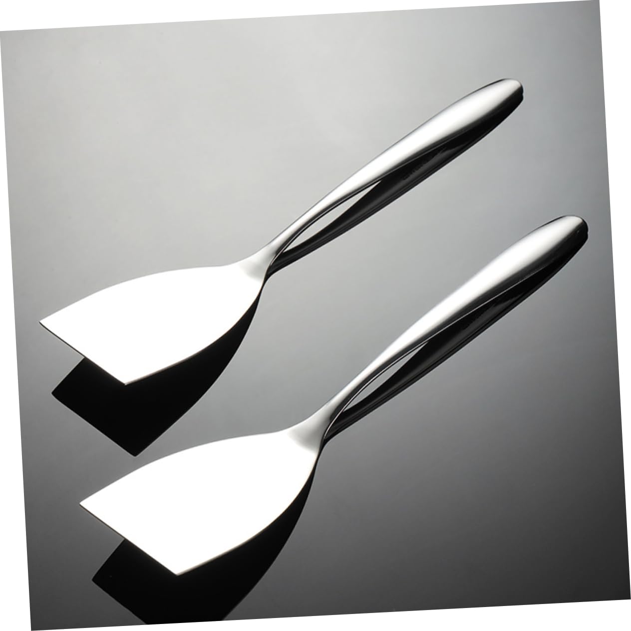 PRETYZOOM 5 Set Spatola per Friggere in Acciaio Inossidabile Pescare Spatola da Tornitore Scanalato Girauova per Pizza Cucina Grasso Flip Fabbricazione Silver 2 Pezzi*5