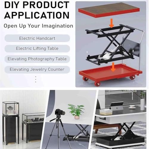 Elektryczny podnośnik nożycowy z pilotem zdalnego sterowania, regulowana wysokość, nowoczesny składany design do projektów DIY
