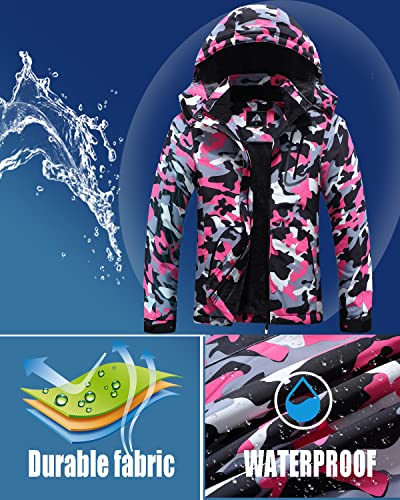 Image of MOERDENG Women's Waterproof Ski Jacket Warm Winter Coat Outdoor Windbreaker Hiking Snowboarding Jacket