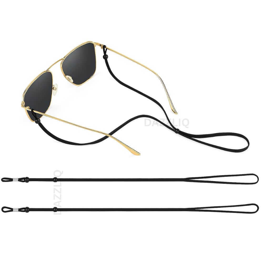 2 pcs Sunglasses String Eyeglasses Holder Straps Cord Retainer Glasses Strap Eyeglass Lanyard Neck Holders Cord Adjustable Strap Black Eyeglass Chains around Neck, Sports Eyeglass Straps