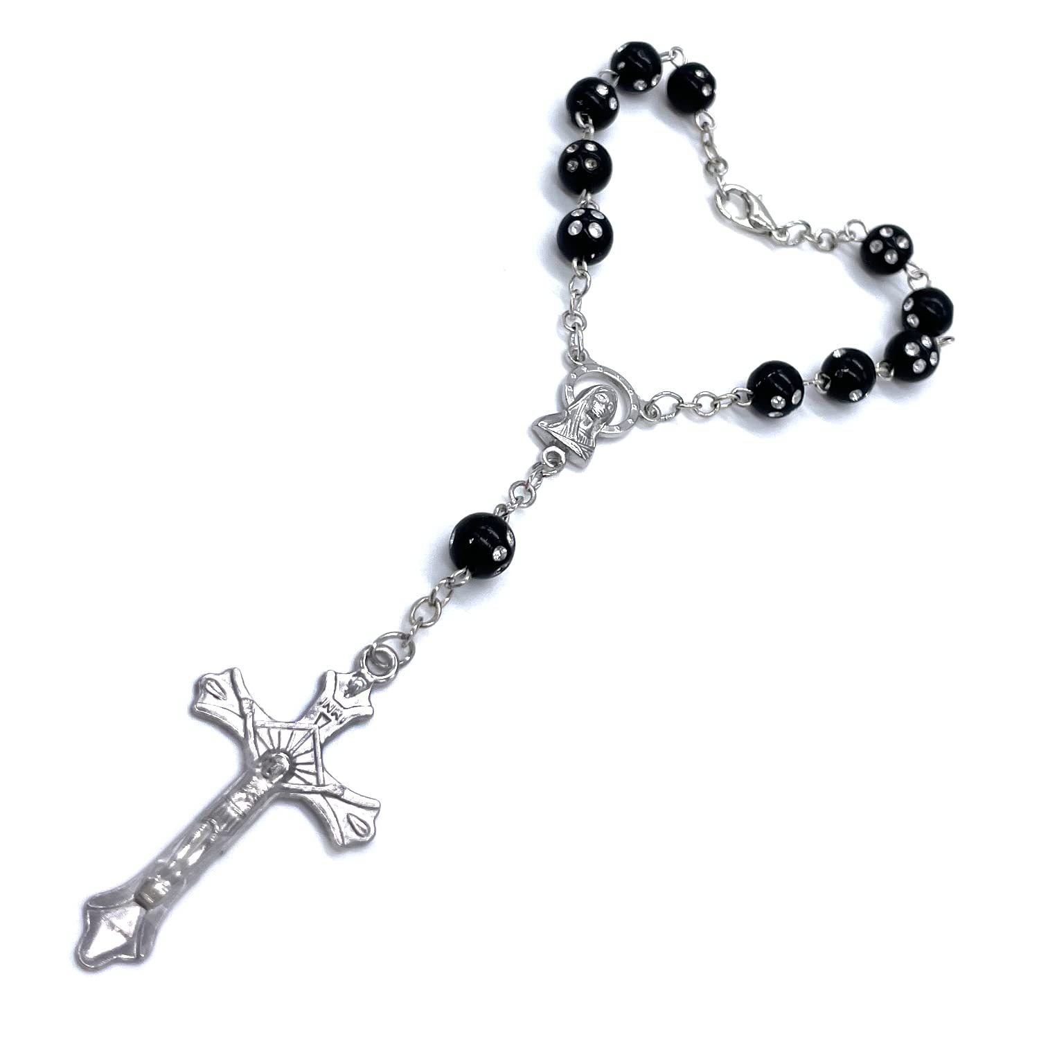 mxelves Rosaries Double-sided Highlights Resin Bracelet Rosary Beads Rosery Cross Catholic gifts nx
