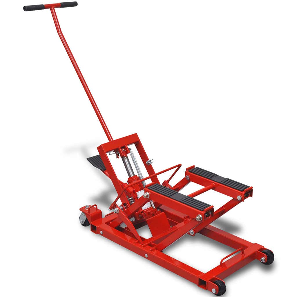 vidaXL Martinetto Idraulico Sollevatore cric per motociclette/ATV 680 kg Rosso