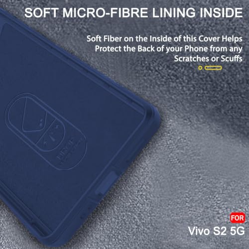 Image of TheGiftKart Liquid Silicon Back Cover Case for Vivo S2 5G | Shockproof Military Grade Protection | Micro-Fibre Cloth On Inner Side | Built-in Anti-Slip Grip Back Cover Case for Vivo S2 5G (TPU, Blue)