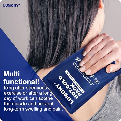 Image of LUMONY (Pack Of 2) Reusable Hot and Cold Ice Pack for Pain Relief Soft and Flexible Gel for Injuries and Pain Relief | Cold Ice Gel Pack for Shoulders, Knee, Back, Neck, Medium