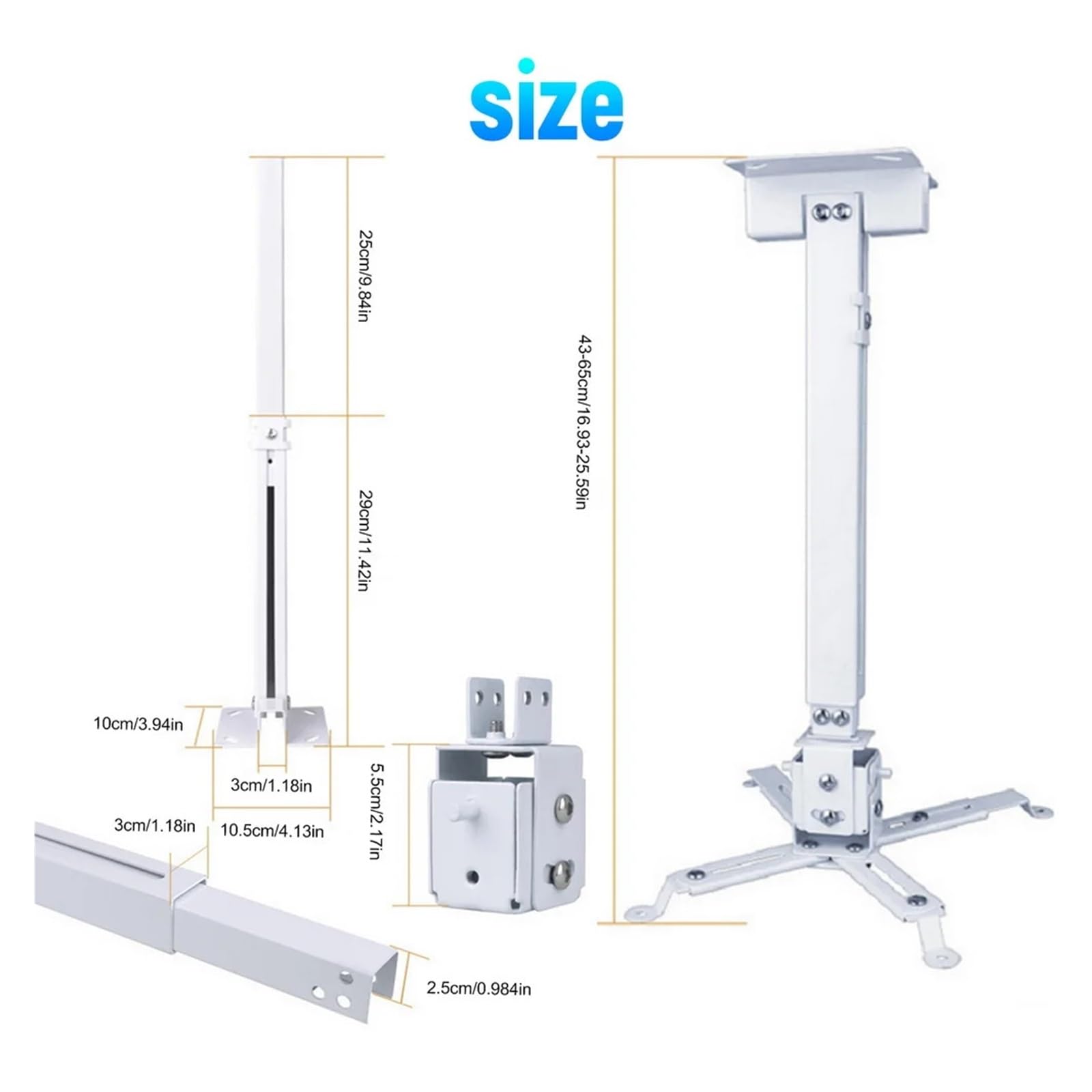 Generico Compatibile con il supporto for proiettore HY450, 15 kg 43-65 cm