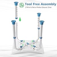 Vista 6 de Silla de ducha FSA/HSA elegible para ducha interior, taburete de ducha para interior de bañera, asiento de ducha de montaje sin herramientas