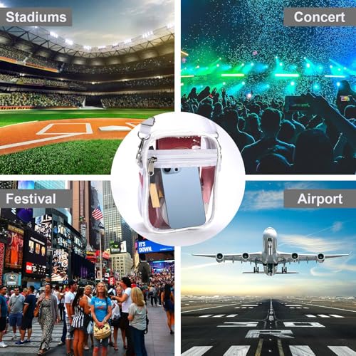 Image of Fibrdoo Clear Crossbody Purse Bag, Clear Bag Stadium Approved with Front Pocket for Concerts Sports Festivals
