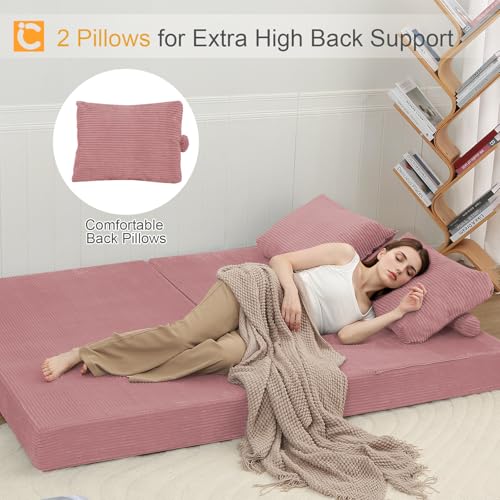 Image of COMAX Convertible Futon Sofa Bed, 59 inch Folding Boneless Loveseat Small Couch