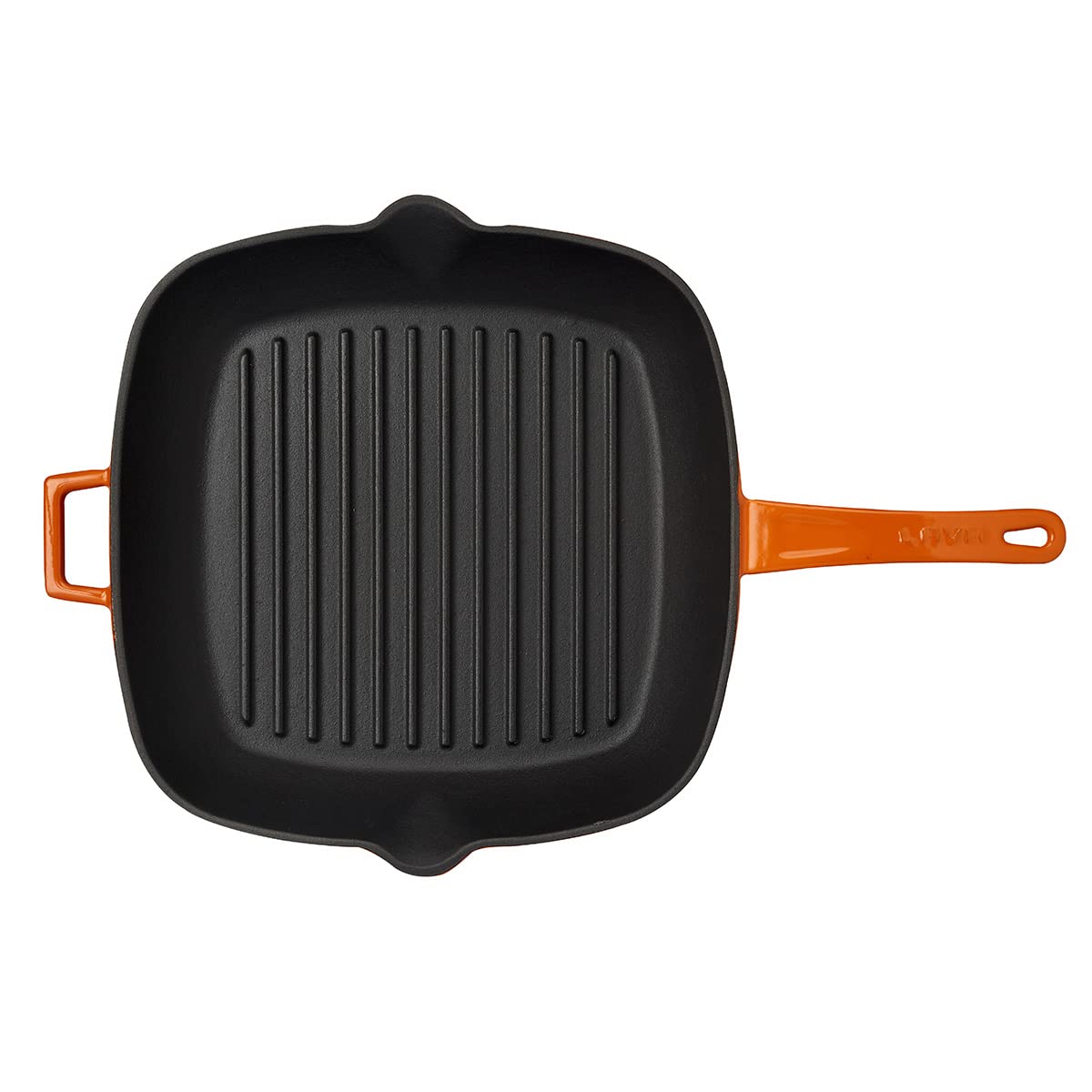 LAVA Cookware LV P GT 2828 K0 Bistecchiera, Integral Maniglie in Metallo, Dimensioni 28 x 28 cm, Ghisa, Colore: Arancione