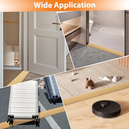 100x6.5x2.5CM Schwellenrampe, Türschwellenrampen, PVC Rollstuhlrampe, rutschfeste Oberfläche, Gummirampe Auffahrrampe Schwellenrampe für Rollstuhl, Kinderwagen, Rollator oder e Scooter (Braun, 2.5)