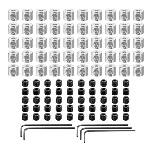 uxcell 50pcs Pin Backs Locking Pin Locking Pin Keepers Locking Clasp Locking Pin Keeper Backs Locking Pin Backs Copper Pin with 5pcs Wrench (6mmx5mm, Silver Tone)