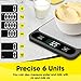 Mik-Nana Food Scale, 10kg/22lb Digital Kitchen Scale Weight Grams and Ounces for Baking Cooking Coffee Package Postage, 6 Units with Tare Function, LCD Display, Easy Clean Stainless Steel