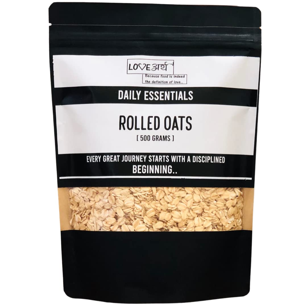 LoveArth Gluten Free Rolled Oats - Healthy Breakfast - High in Fiber & Protein | 2 x 500g Packs (1000 Grams)